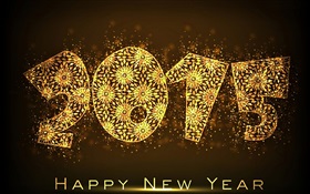 2015 New Year, golden flower HD wallpaper