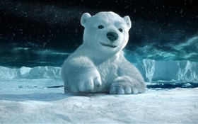 3D animal, polar bear HD wallpaper