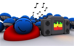 3D creative, radio listeners HD wallpaper