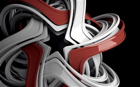 3D design, red and white flower