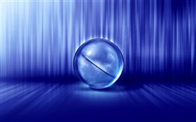 3D pictures, ball, blue style HD wallpaper