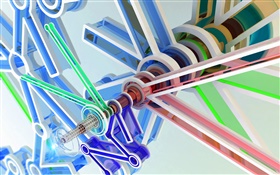 3D pictures, clocks structure HD wallpaper