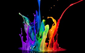 Abstract colorful paint splash HD wallpaper