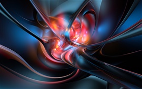Abstract fluid, red heart HD wallpaper