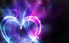 Abstract love heart-shaped light