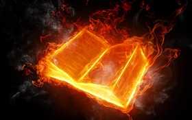 Abstract pictures, fire book burning HD wallpaper
