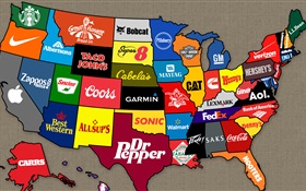 American map of brands HD wallpaper