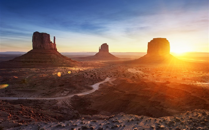 Arizona, Monument Valley, USA, sunset, mountains, desert Wallpapers Pictures Photos Images