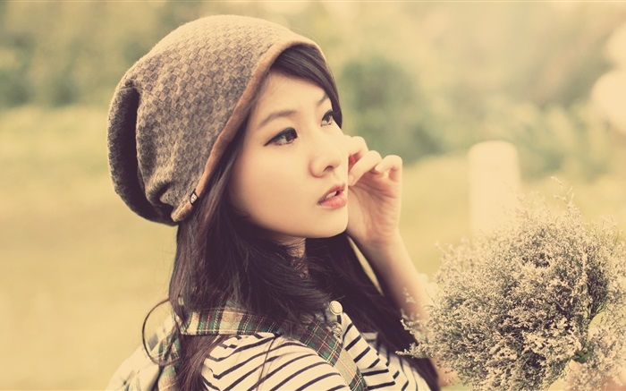 Asian girl, retro style Wallpapers Pictures Photos Images