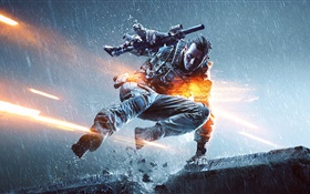 Battlefield 4, soldier in rain
