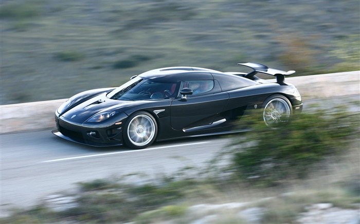 Black Koenigsegg supercar in speed Wallpapers Pictures Photos Images