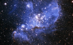 Blue nebula, stars