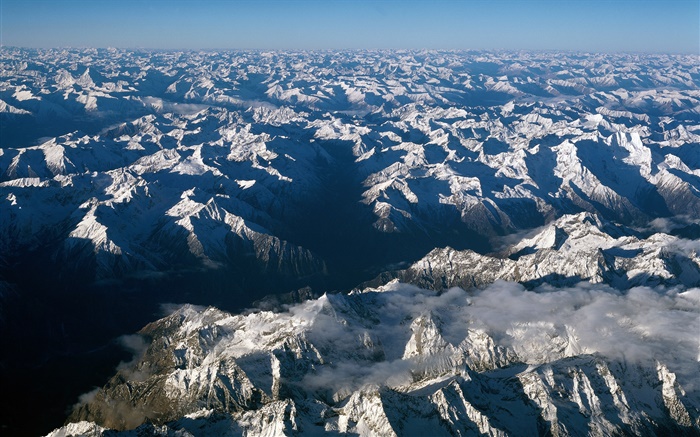 Boundless mountains, snow, China Wallpapers Pictures Photos Images