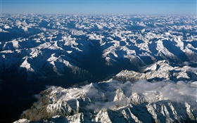 Boundless mountains, snow, China HD wallpaper