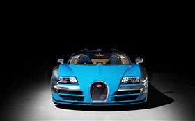 Bugatti Veyron 16.4 blue supercar front view HD wallpaper