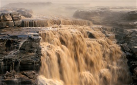 Chinese scenery, Yellow River, waterfalls HD wallpaper