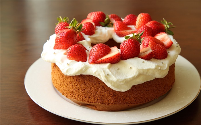Chocolate strawberry cream cake Wallpapers Pictures Photos Images