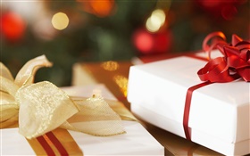 Christmas gift box close-up
