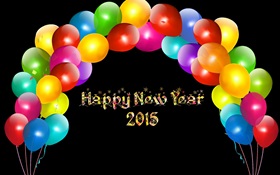 Colorful balloons, Happy New Year 2015 HD wallpaper