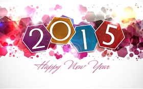 Colorful hexagon, New Year 2015 HD wallpaper