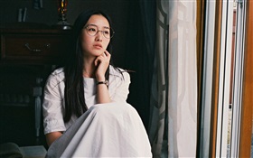 Contemplation girl HD wallpaper