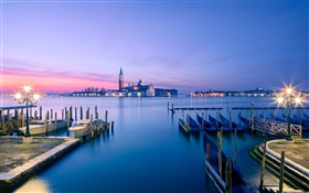 Dusk Venice scenery, marina