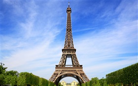 Eiffel Tower, Paris, France, blue sky HD wallpaper