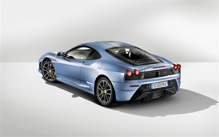 Ferrari light blue car rear view Wallpapers Pictures Photos Images