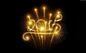 Golden fireworks, 2015 New Year HD wallpaper