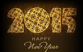 Golden style New Year 2015 HD wallpaper
