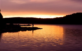 Lake Baikal, Russia, dusk, sunset HD wallpaper