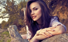 Long hair girl smile HD wallpaper