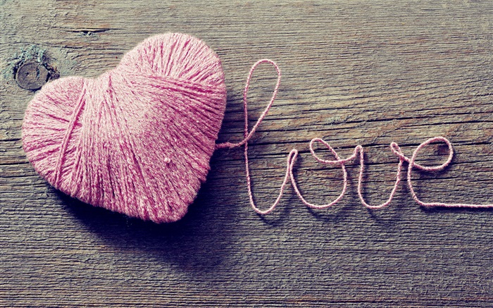 Love and heart-shaped pink wool Wallpapers Pictures Photos Images