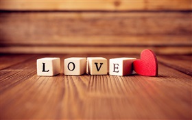 Love cube, red heart-shaped HD wallpaper