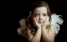Lovely little angel girl HD wallpaper