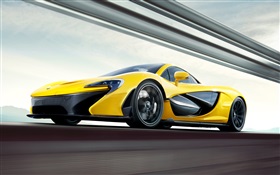 McLaren P1 yellow supercar HD wallpaper