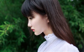 Oriental girl side view HD wallpaper