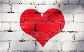 Painting love heart on the wall HD wallpaper