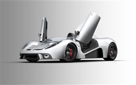 Scuderia Bizzarrini P538 silver supercar HD wallpaper