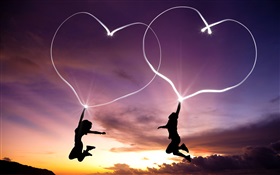 Show love heart in the sky