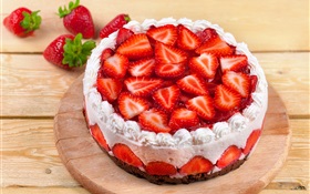Sweet strawberry cake HD wallpaper