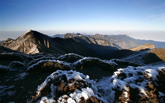 Top view mountains scenery, sky Wallpapers Pictures Photos Images