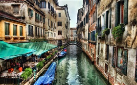 Venice scenery, river, house