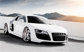 White Audi R8 V10 supercar
