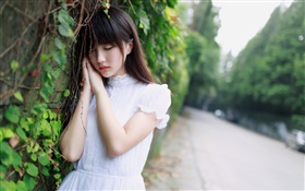 White dress girl in dream HD wallpaper