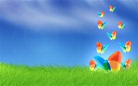 Windows butterfly in grass HD wallpaper