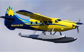 Yellow color amphibian plane HD wallpaper