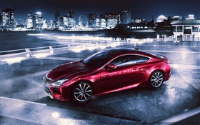 2014 Lexus red supercar side view