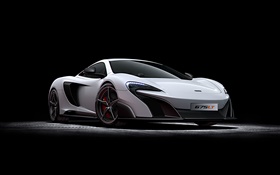2015 McLaren 675LT white supercar side view HD wallpaper