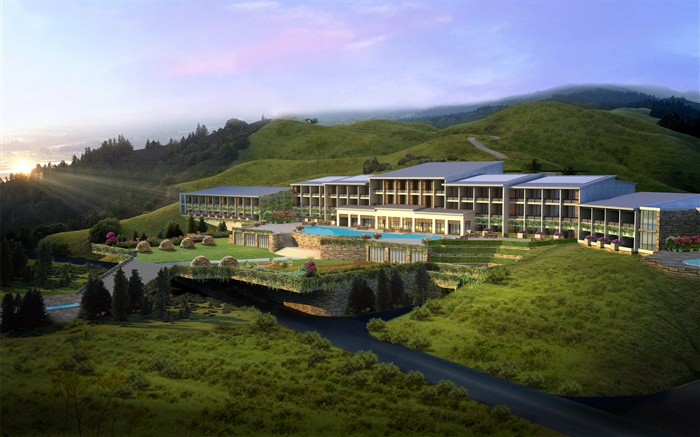 3D design, mountain leisure resorts Wallpapers Pictures Photos Images
